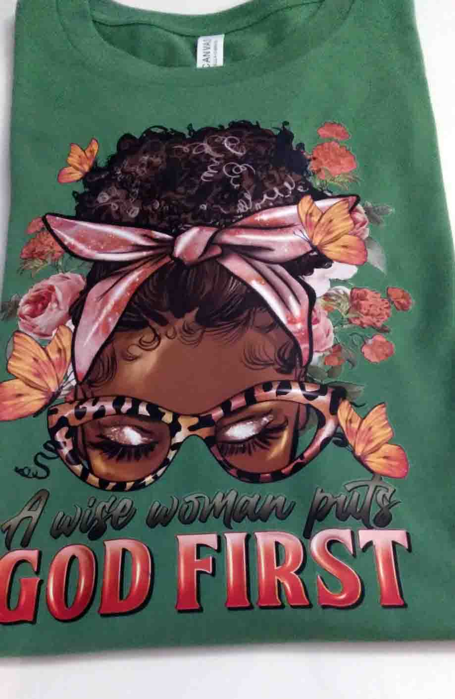 #God First Green Tee